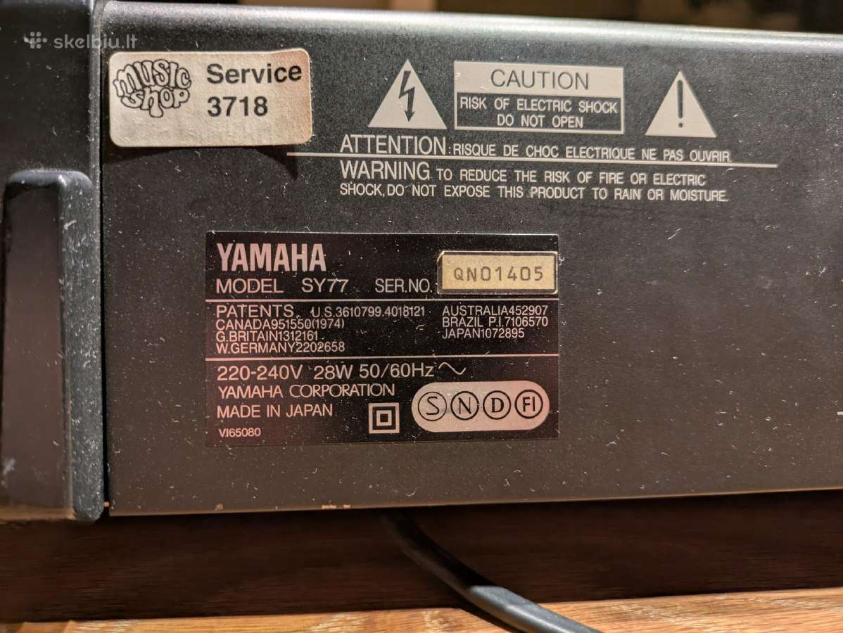 Yamaha Sy 77 - Fm sintezatorius - nuotraukos Nr. 4