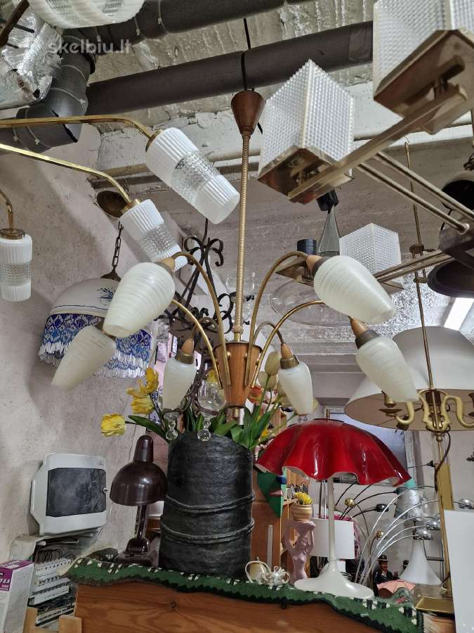 Vintažinės mid century stalinės,pakabinamos lempos - nuotraukos Nr. 2