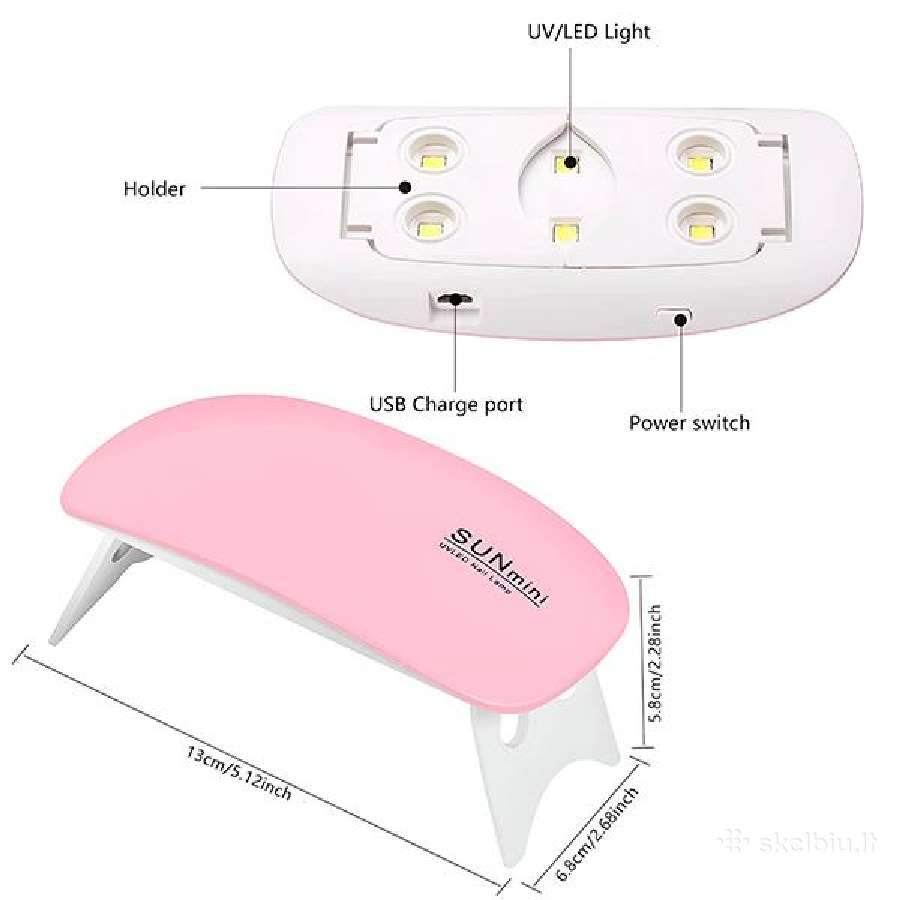 Mini Uv/LED nagų lempa - nuotraukos Nr. 3