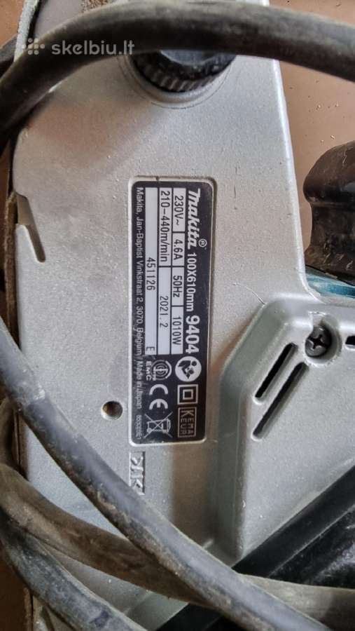 Elektrinis rankinis juostin slifuoklis makita 9404 - nuotraukos Nr. 2