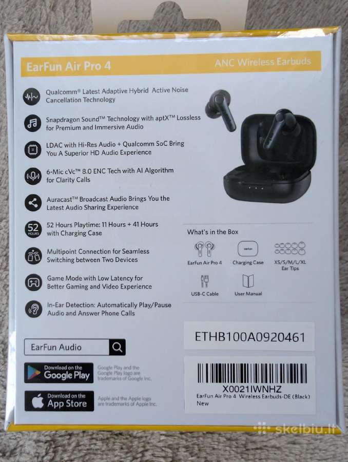 Naujos Earfun Air Pro 4 wireless earbuds - nuotraukos Nr. 6
