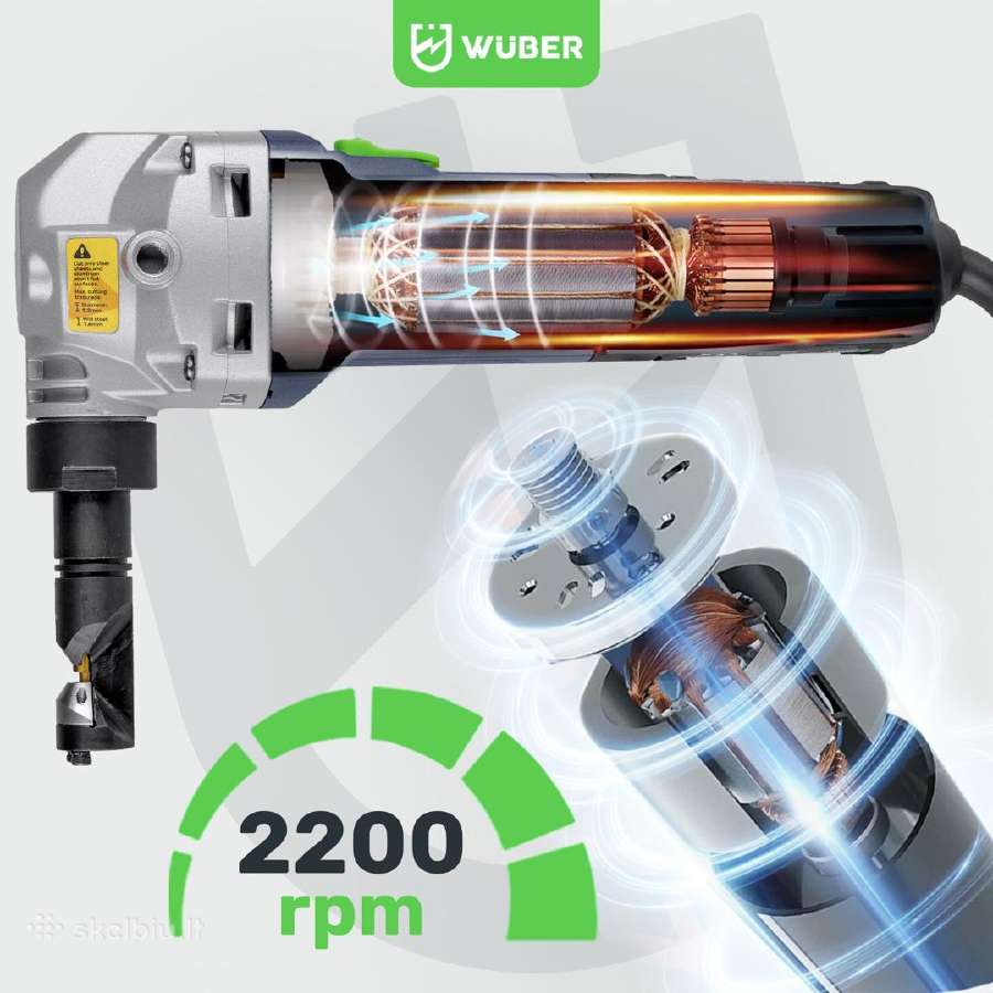 Elektrinės skardos Žirklės Krafdele 1600w Wuber - nuotraukos Nr. 5