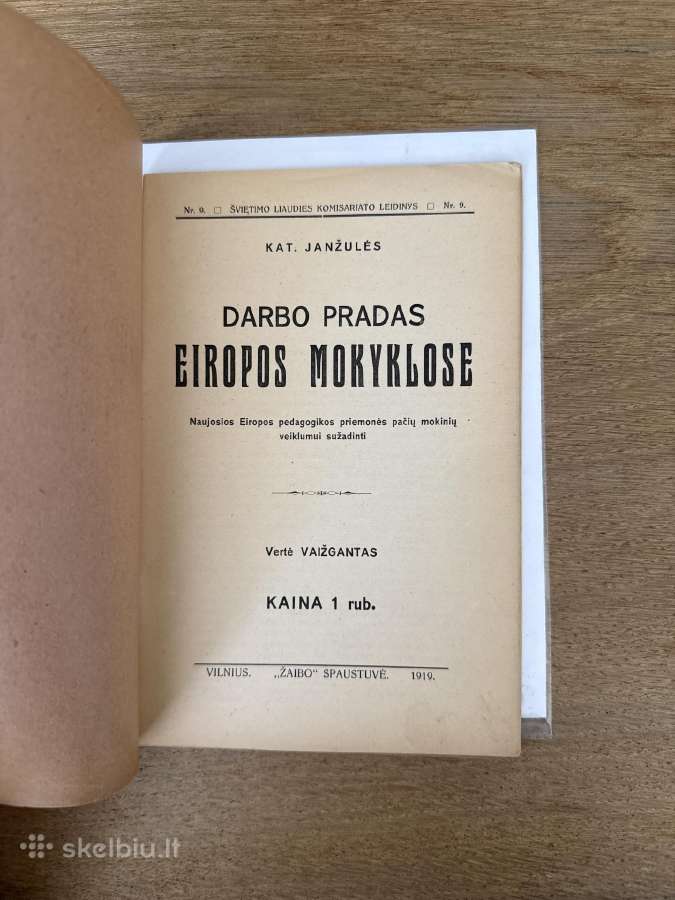 Darbo pradas Eiropos mokyklose 1919 m. - nuotraukos Nr. 2