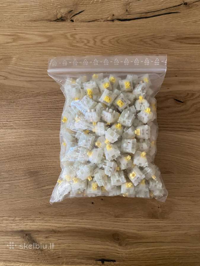 Gateron Milky Yellow klaviatūros mygtukai 200vnt.