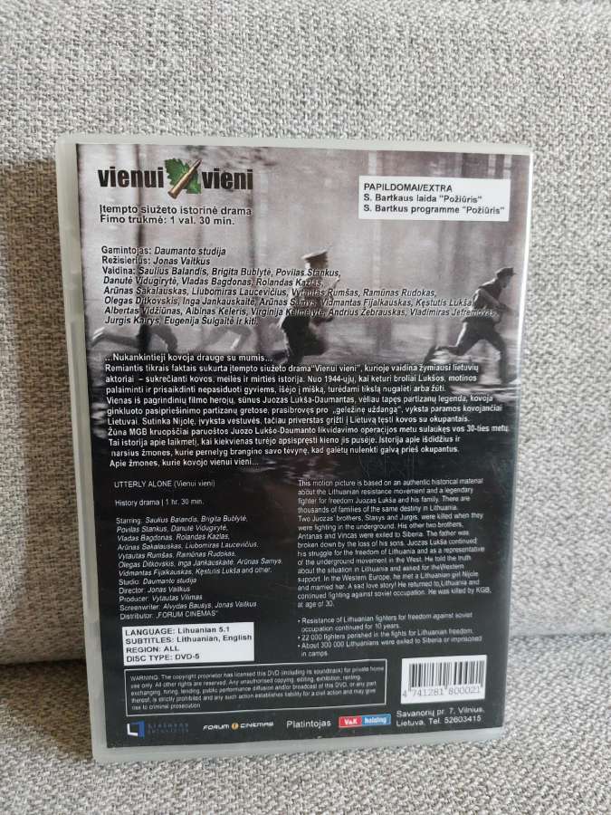 Lietuviškas vaidybinis dvd filmas Vienui vieni - nuotraukos Nr. 2