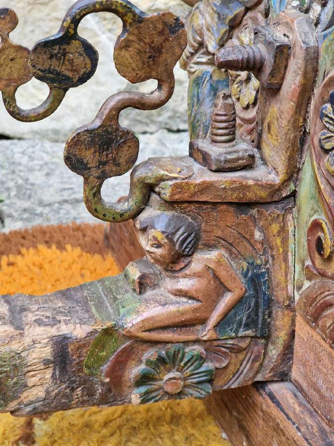 Antikvarinis Sicilijos tautodailės kavos staliukas - nuotraukos Nr. 5