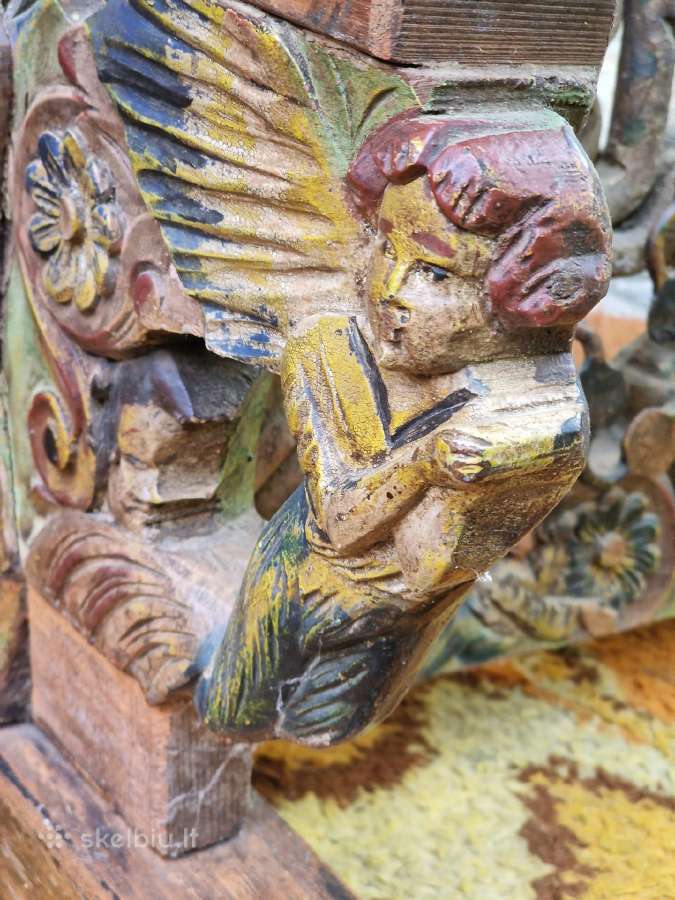 Antikvarinis Sicilijos tautodailės kavos staliukas - nuotraukos Nr. 6
