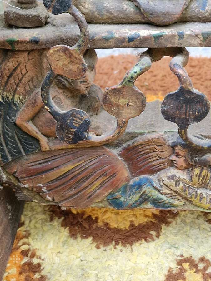 Antikvarinis Sicilijos tautodailės kavos staliukas - nuotraukos Nr. 7