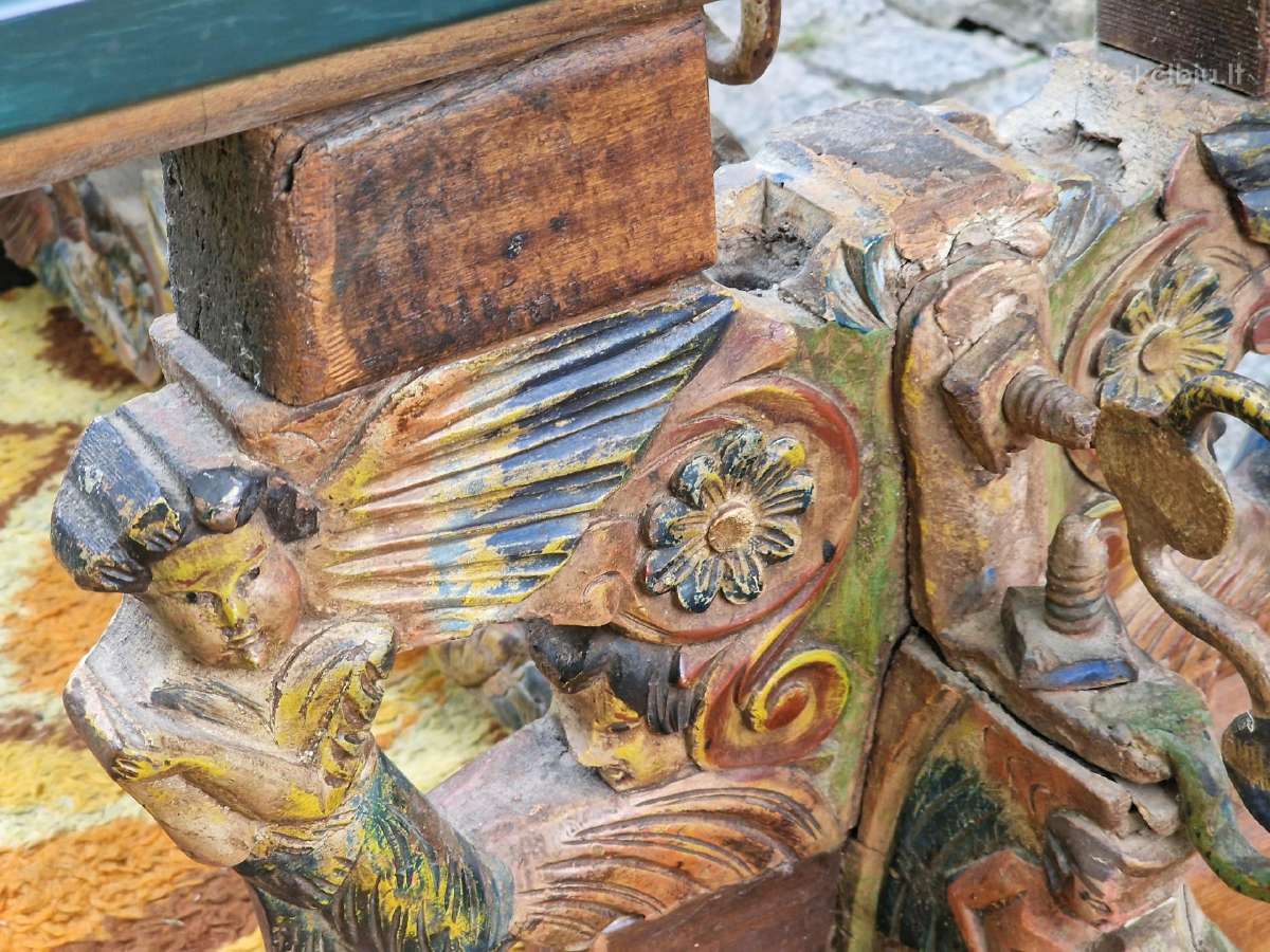 Antikvarinis Sicilijos tautodailės kavos staliukas - nuotraukos Nr. 9