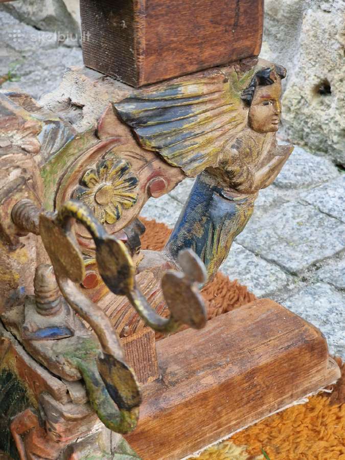 Antikvarinis Sicilijos tautodailės kavos staliukas - nuotraukos Nr. 10