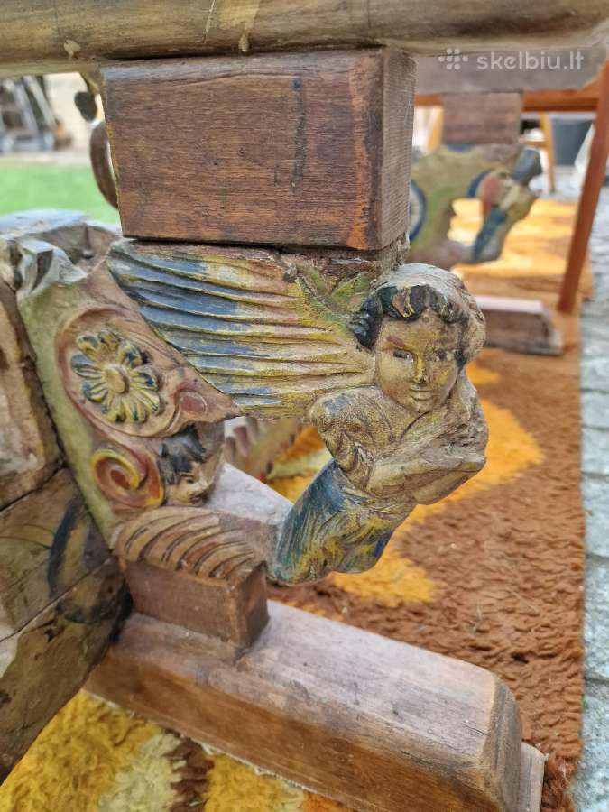 Antikvarinis Sicilijos tautodailės kavos staliukas - nuotraukos Nr. 16
