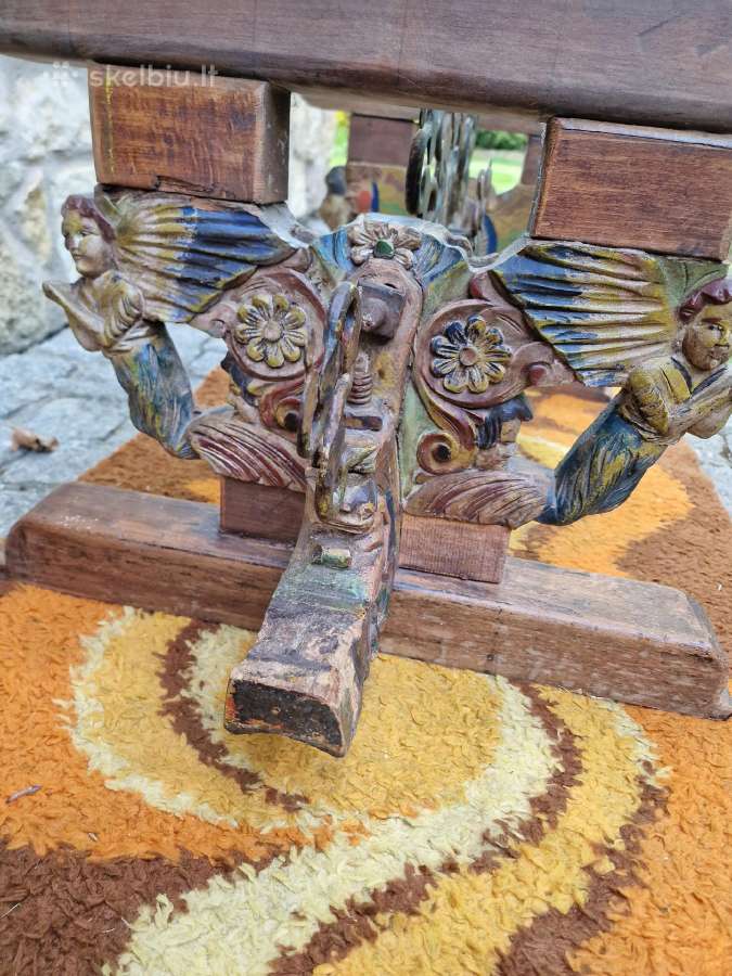 Antikvarinis Sicilijos tautodailės kavos staliukas - nuotraukos Nr. 17