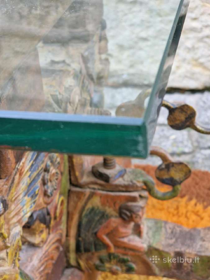 Antikvarinis Sicilijos tautodailės kavos staliukas - nuotraukos Nr. 21