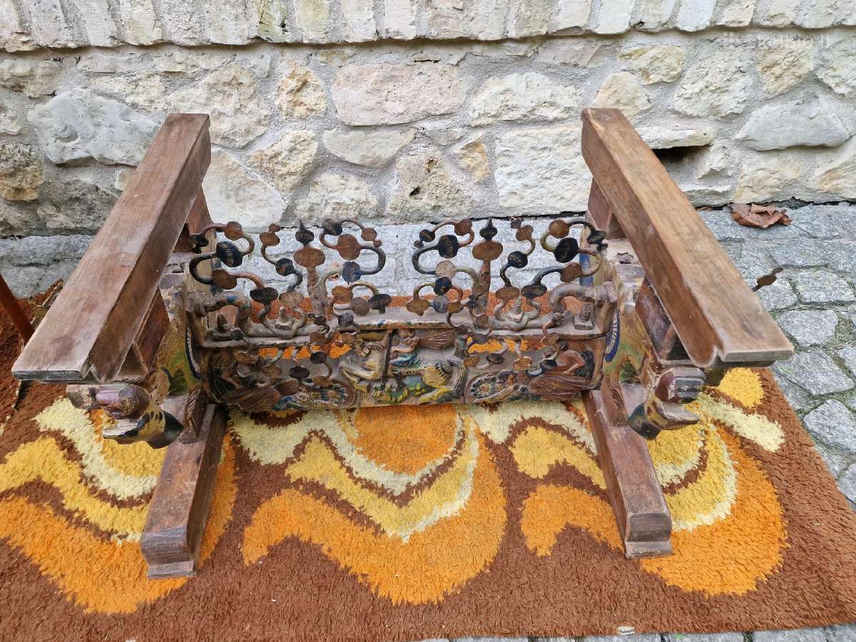 Antikvarinis Sicilijos tautodailės kavos staliukas - nuotraukos Nr. 25
