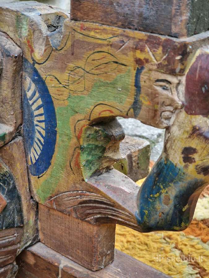 Antikvarinis Sicilijos tautodailės kavos staliukas - nuotraukos Nr. 27