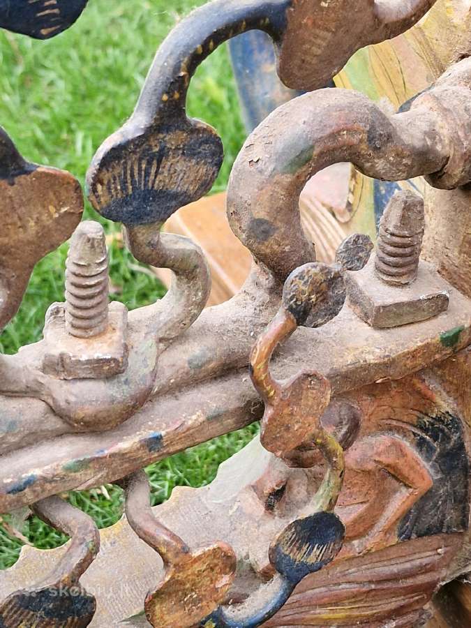 Antikvarinis Sicilijos tautodailės kavos staliukas - nuotraukos Nr. 32