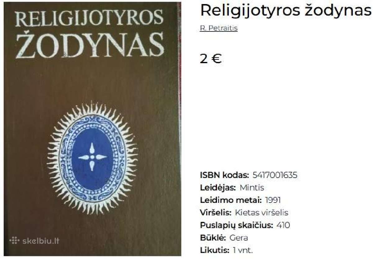 Knyga Regilotyros Žodynas