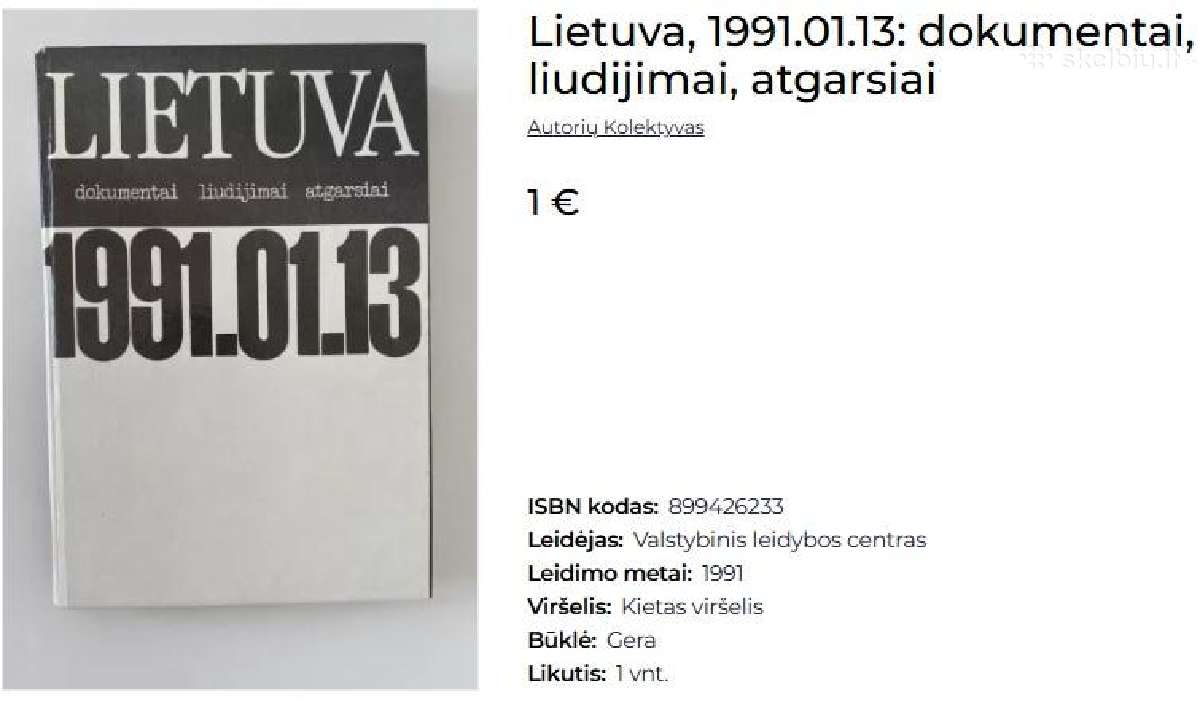 Knyga, Lietuva, 1991.01.13: dokumentai,