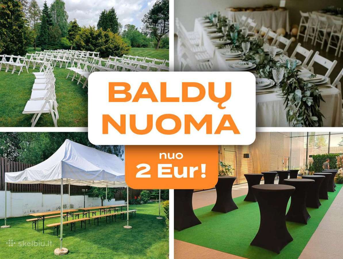 Stalų, suolų, kėdžių ir kitų baldų nuoma