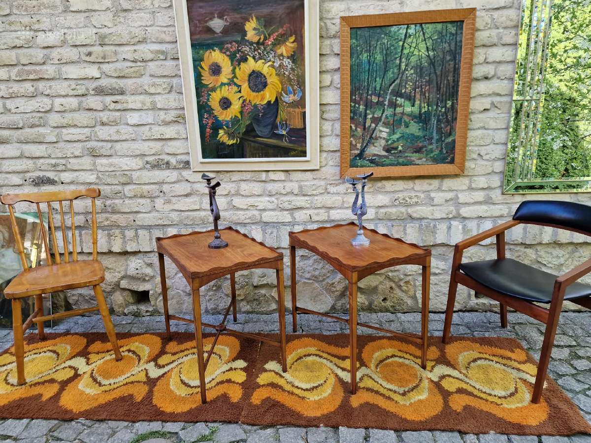 Vintažiniai šilkmedžio konsoliniai staliukai - nuotraukos Nr. 7