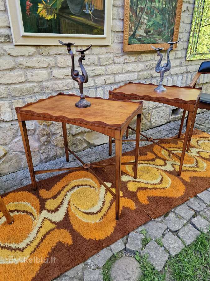 Vintažiniai šilkmedžio konsoliniai staliukai - nuotraukos Nr. 10