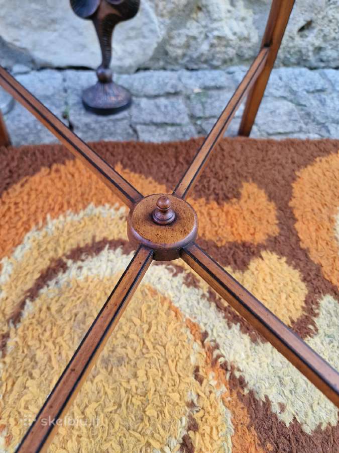 Vintažiniai šilkmedžio konsoliniai staliukai - nuotraukos Nr. 12