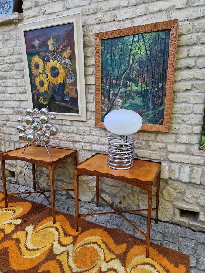 Vintažiniai šilkmedžio konsoliniai staliukai - nuotraukos Nr. 2