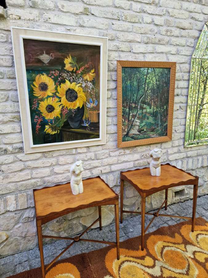 Vintažiniai šilkmedžio konsoliniai staliukai - nuotraukos Nr. 32