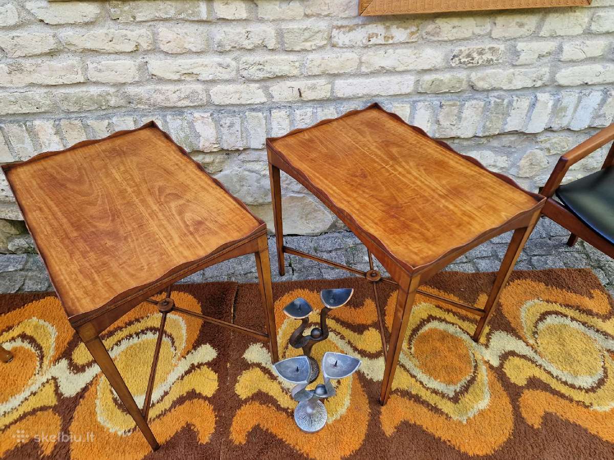 Vintažiniai šilkmedžio konsoliniai staliukai - nuotraukos Nr. 35
