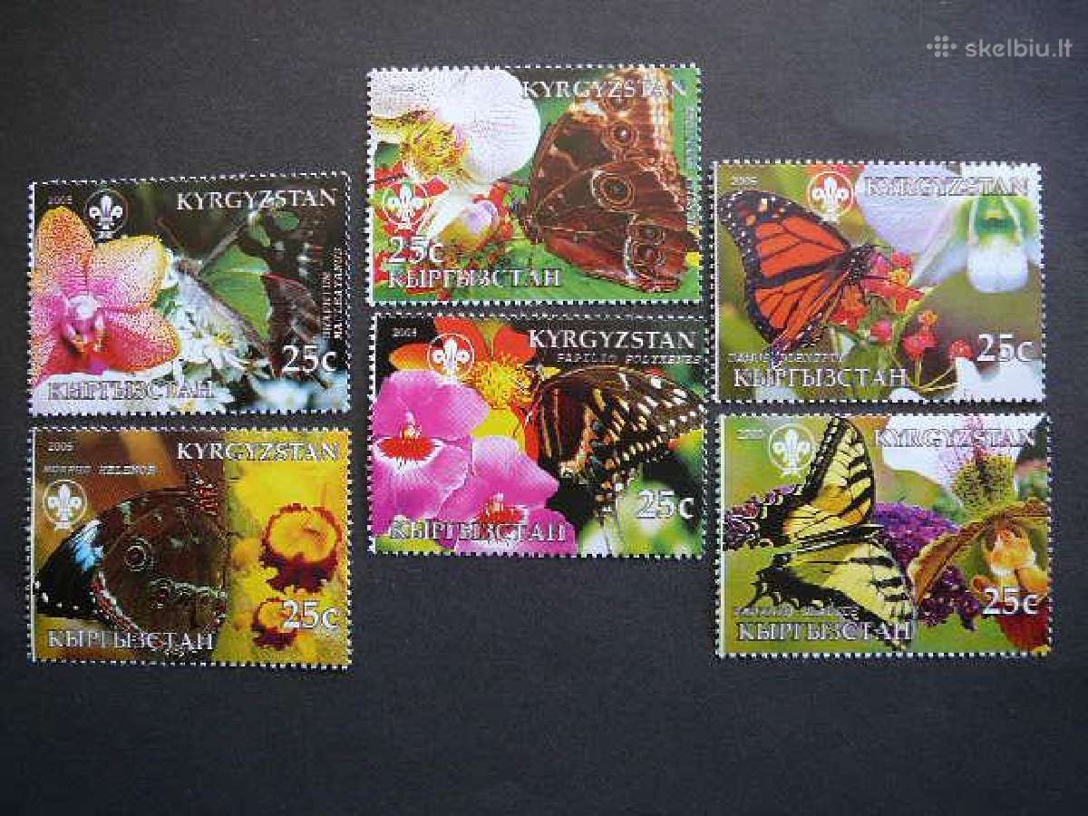 Drugeliai Kirgizija 2005 svarus krg7