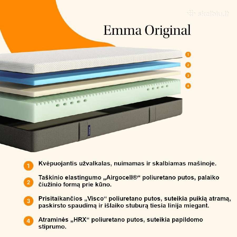 Emma One Original Čiužiniai iš Vokietijos - nuotraukos Nr. 3