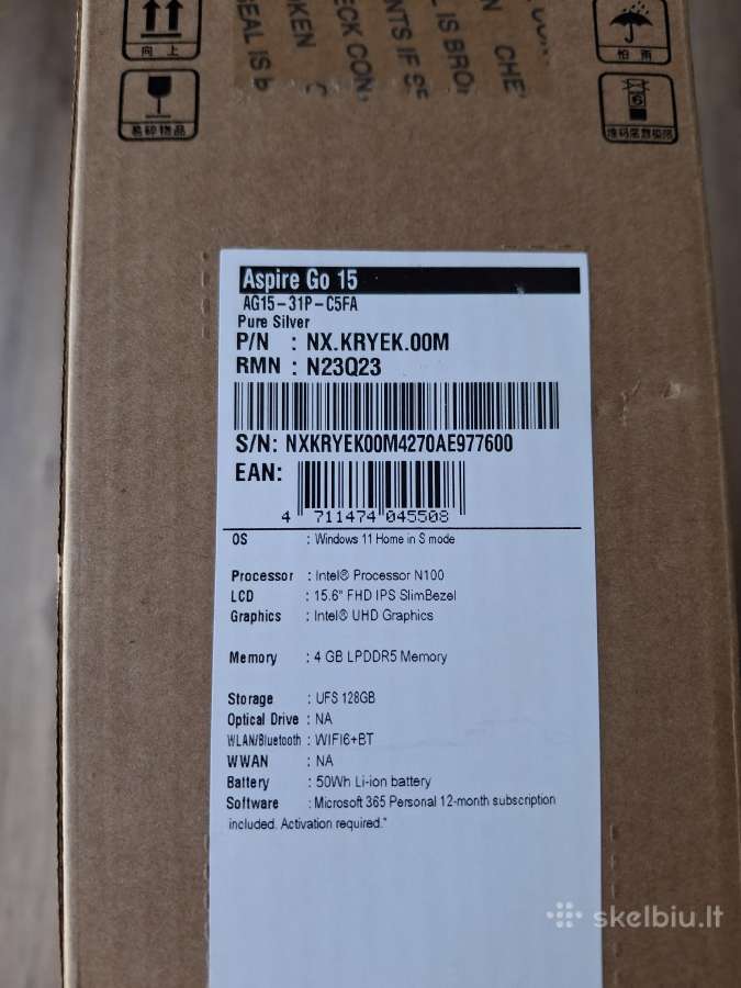 Acer Aspire Go 15, 3 Spin, Ag15-31p kompiuteris - nuotraukos Nr. 11