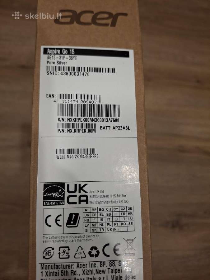 Acer Aspire Go 15, 3 Spin, Ag15-31p kompiuteris - nuotraukos Nr. 14