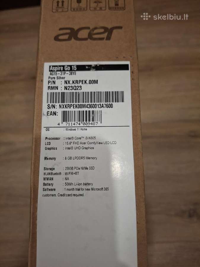 Acer Aspire Go 15, 3 Spin, Ag15-31p kompiuteris - nuotraukos Nr. 15