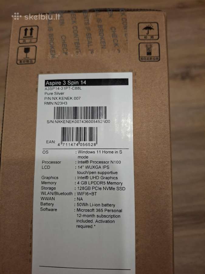 Acer Aspire Go 15, 3 Spin, Ag15-31p kompiuteris - nuotraukos Nr. 22