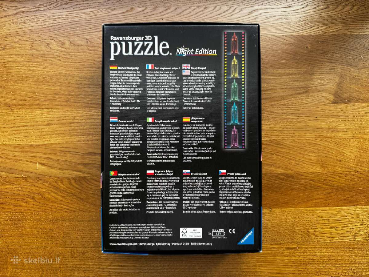 Empire State pastato 3D šviečianti dėlionė - nuotraukos Nr. 3