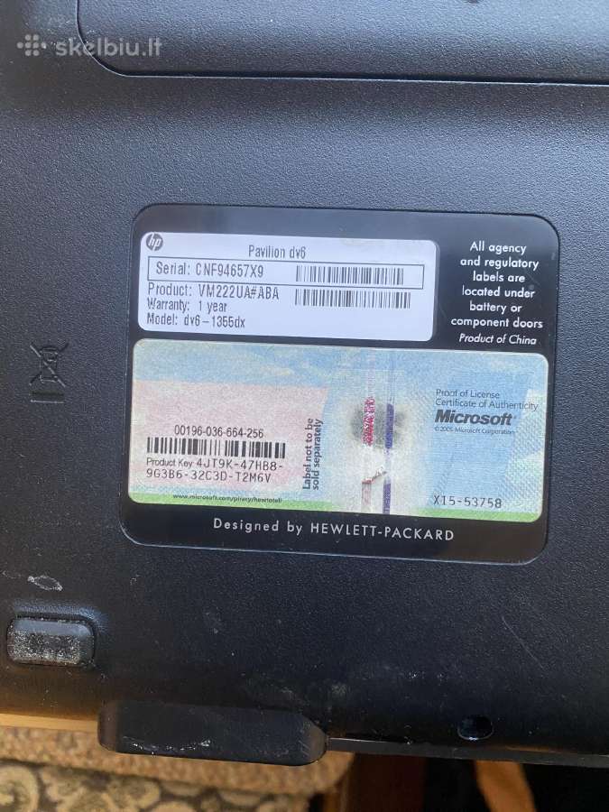 Kompiuteris Hp dv6-1355dx - nuotraukos Nr. 3