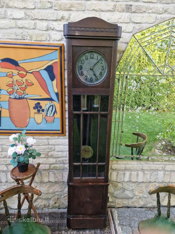 Vintažinis Art Deco grindinis laikrodis - nuotraukos Nr. 27