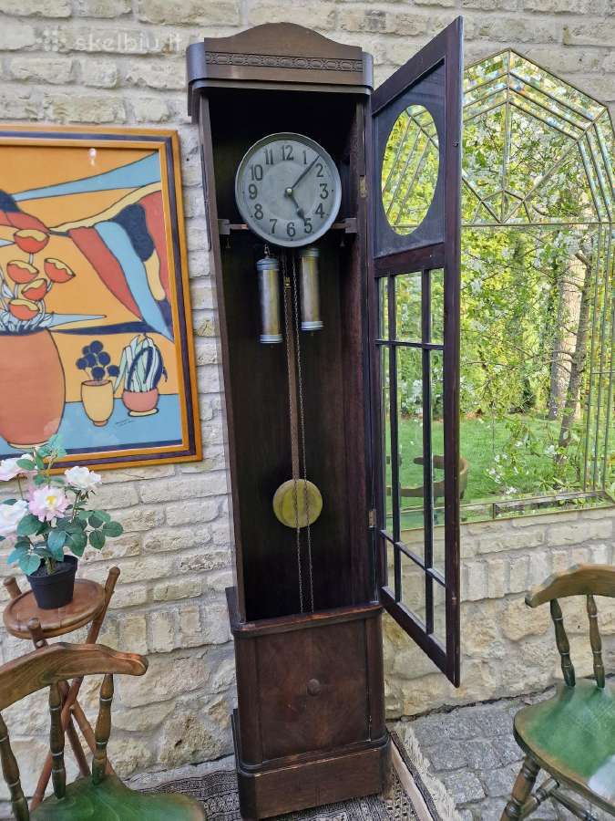 Vintažinis Art Deco grindinis laikrodis - nuotraukos Nr. 34