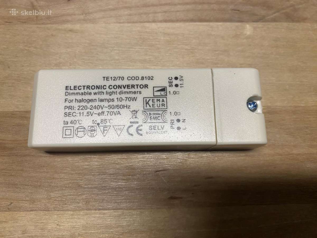 Reguliuojamas elektroninis halogeninis transformat