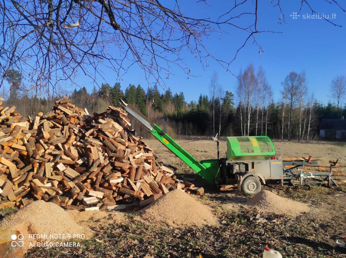 Malkų pjovimas - skaldymas su mobilia įranga