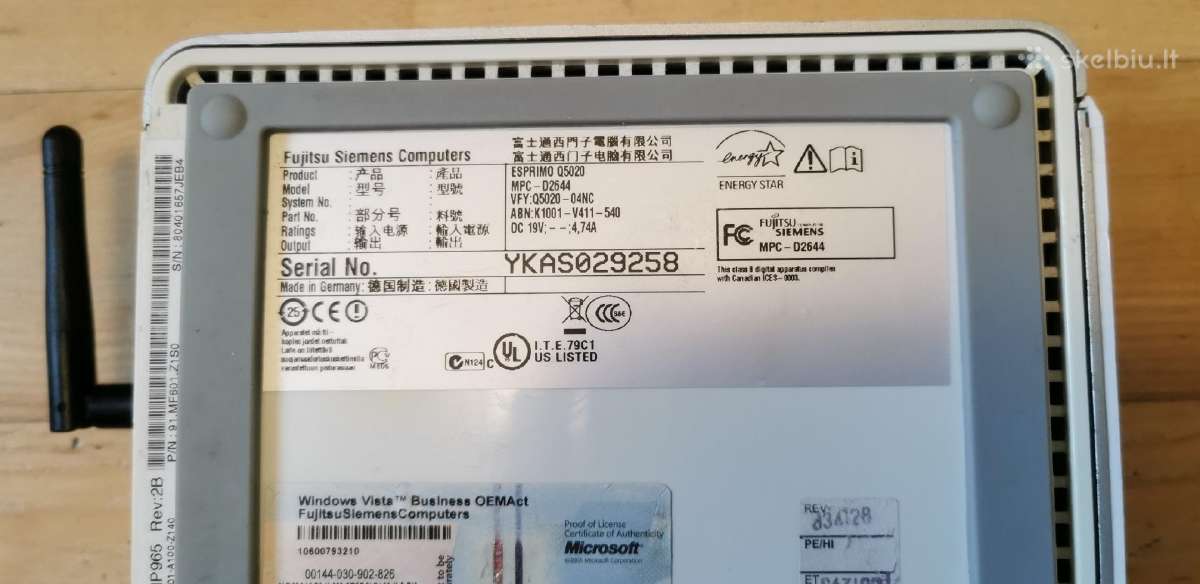 Fujitsu-siemens Esprimo Q5020 Intel Core 2 Duo Sff - nuotraukos Nr. 4