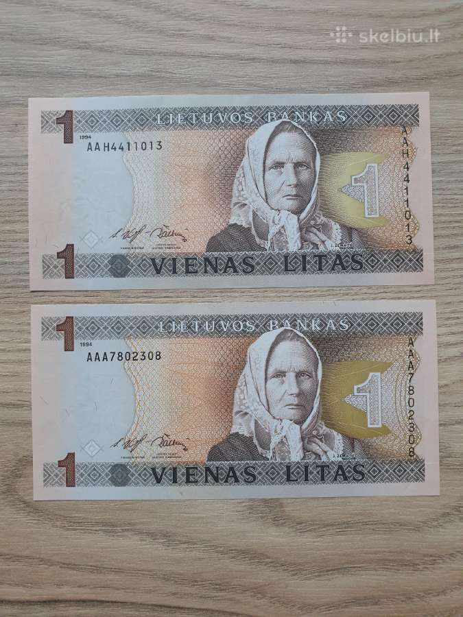 1994 metų 1 litai Unc Lietuva
