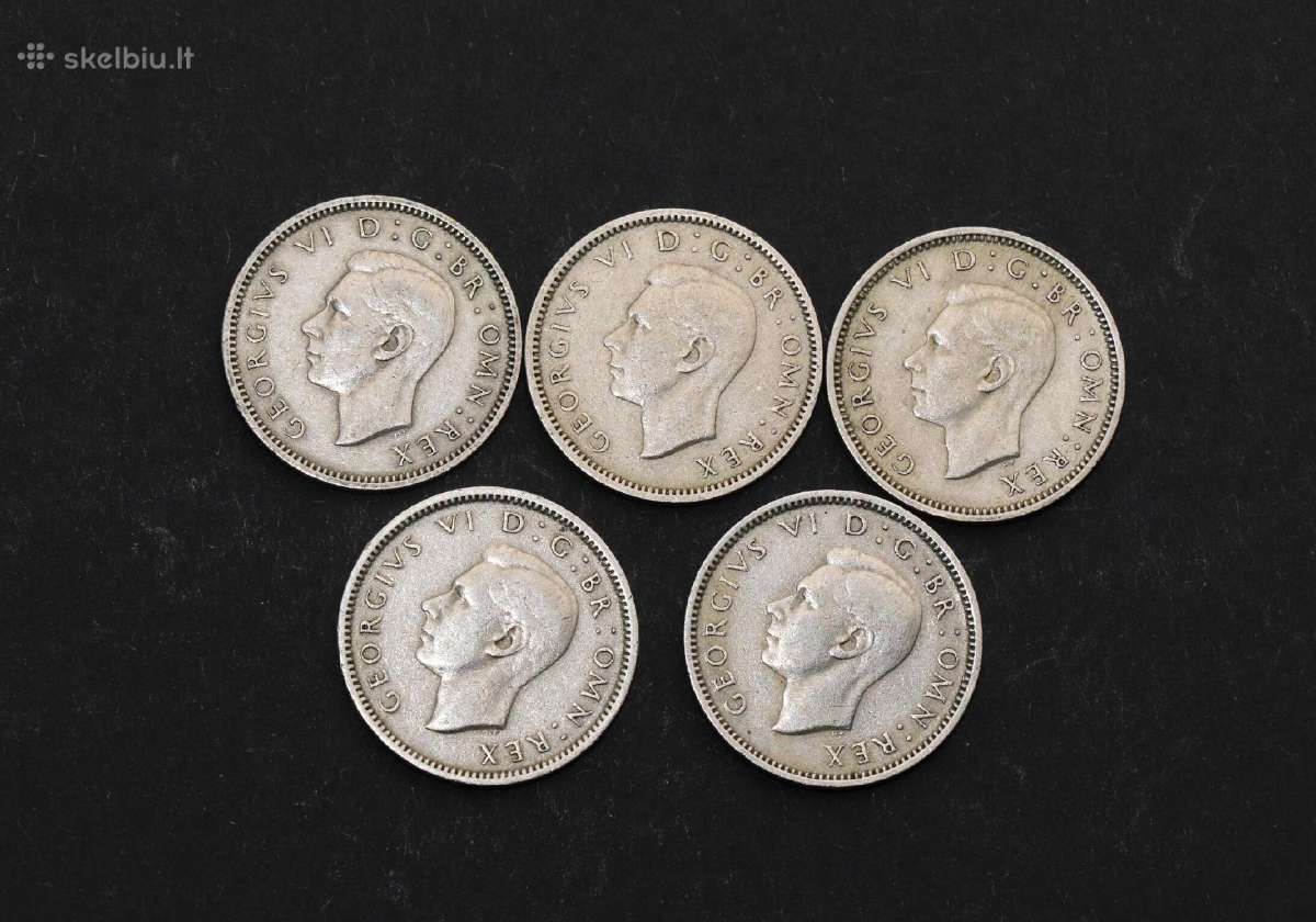 "6 Pensai" 1947-1951 metai Anglija kaina už visus