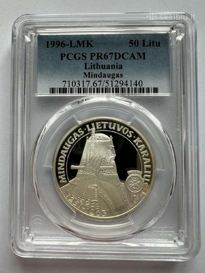 1996m 50 Litu Mindaugas -Pcgs Pr 67 Dcam- - nuotraukos Nr. 2