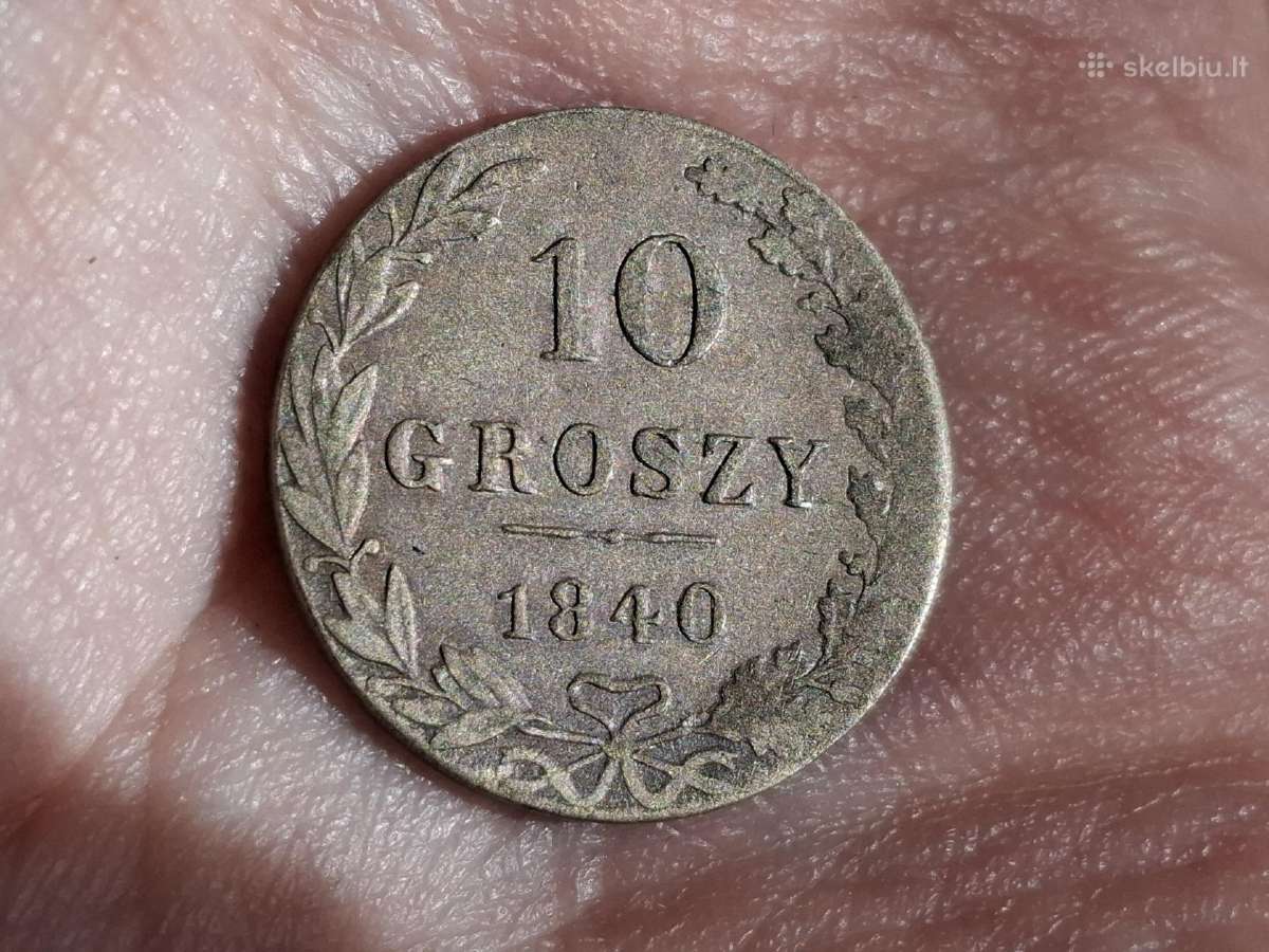 Lenkija 10 grošų 1840 sidabras
