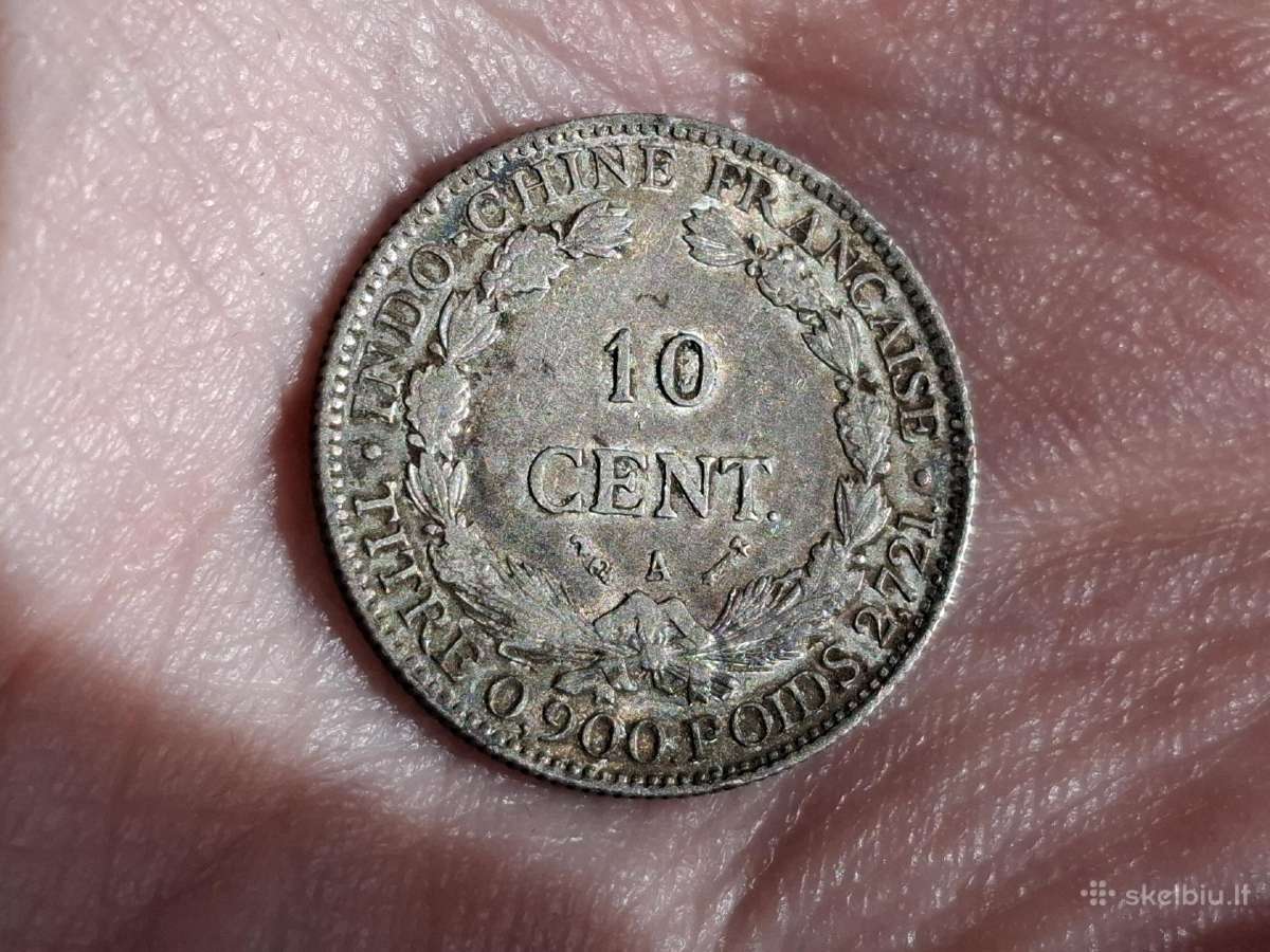 Indokinija 10 centų 1885 sidabras