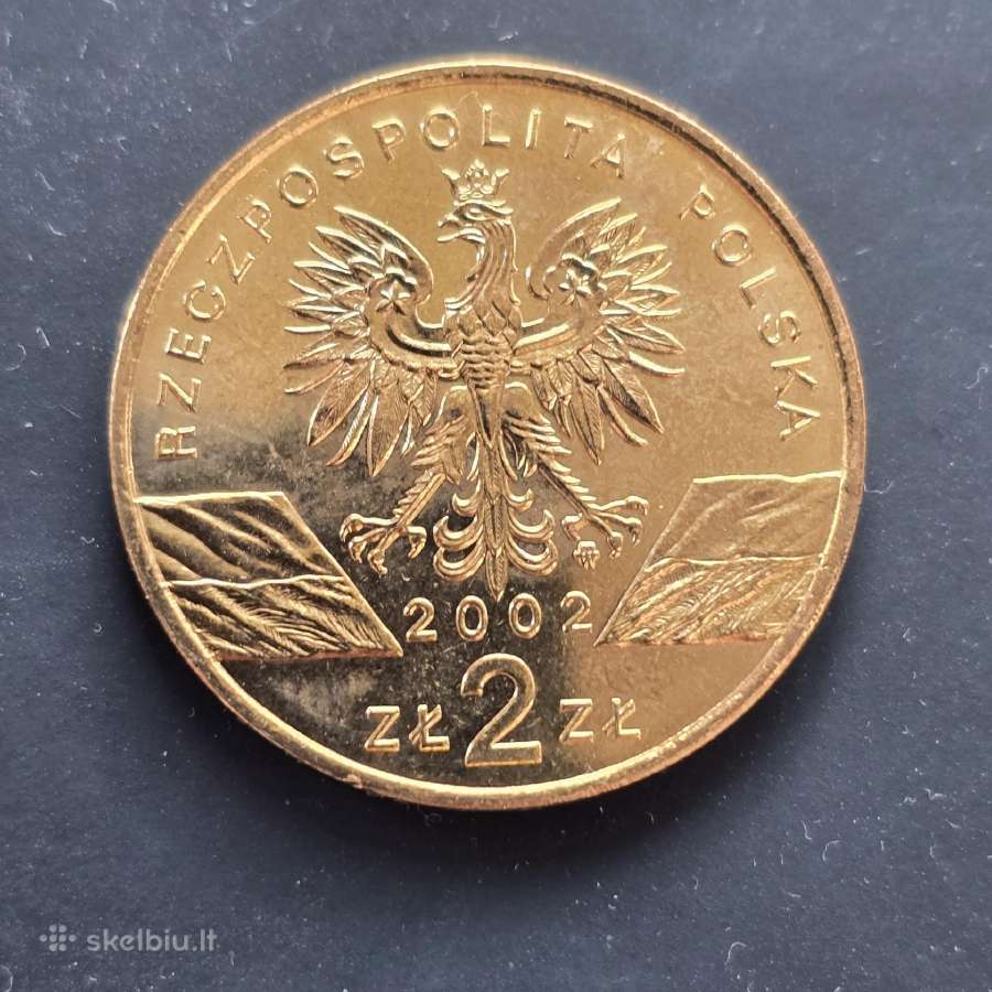 Lenkija 2002 2 zlotai Balinis vėžlys Unc - nuotraukos Nr. 2