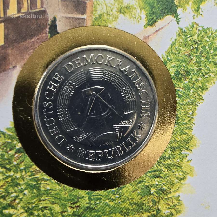Vokietija VDR 1 mark 1981 Numizmatiniame voke Pnc - nuotraukos Nr. 2