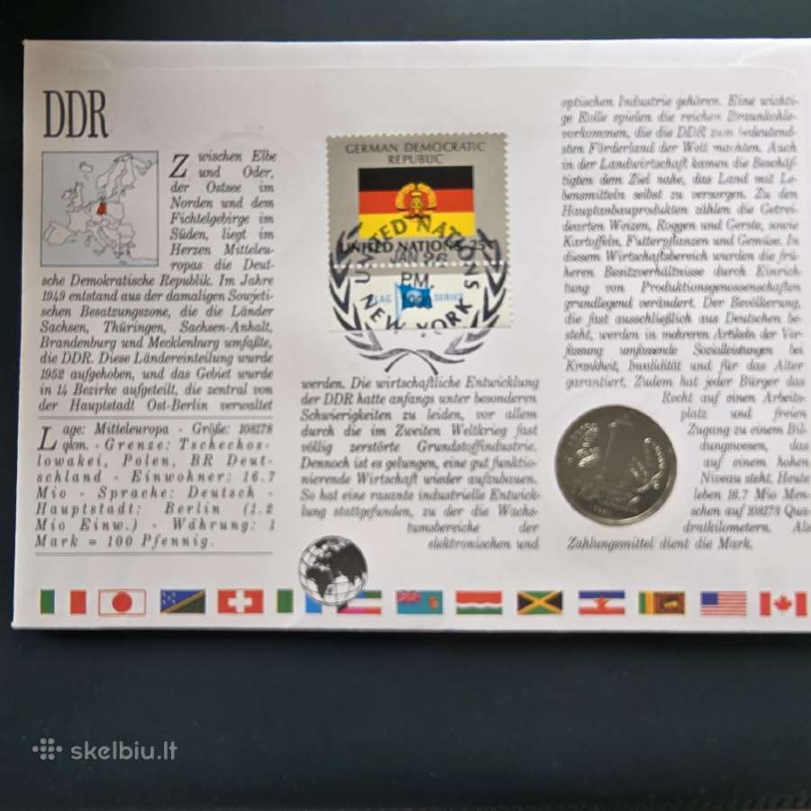 Vokietija VDR 1 mark 1981 Numizmatiniame voke Pnc - nuotraukos Nr. 4